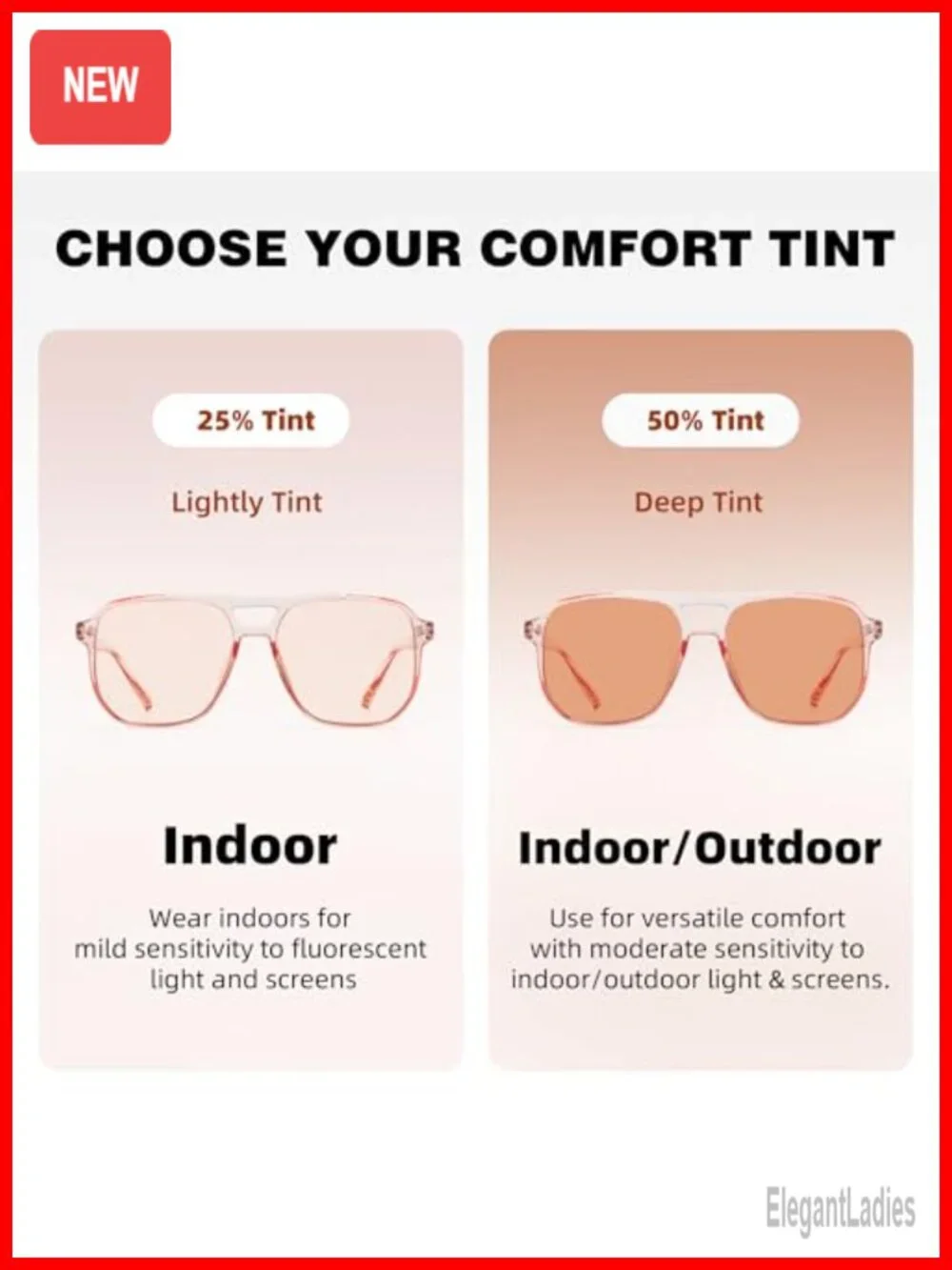 FL-41 Migraine Glasses for Light Sensitivity Photophobia Indoor Outdoor LED